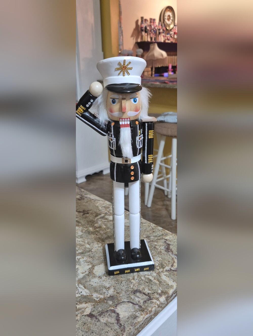 Military Nutcracker In Black And White